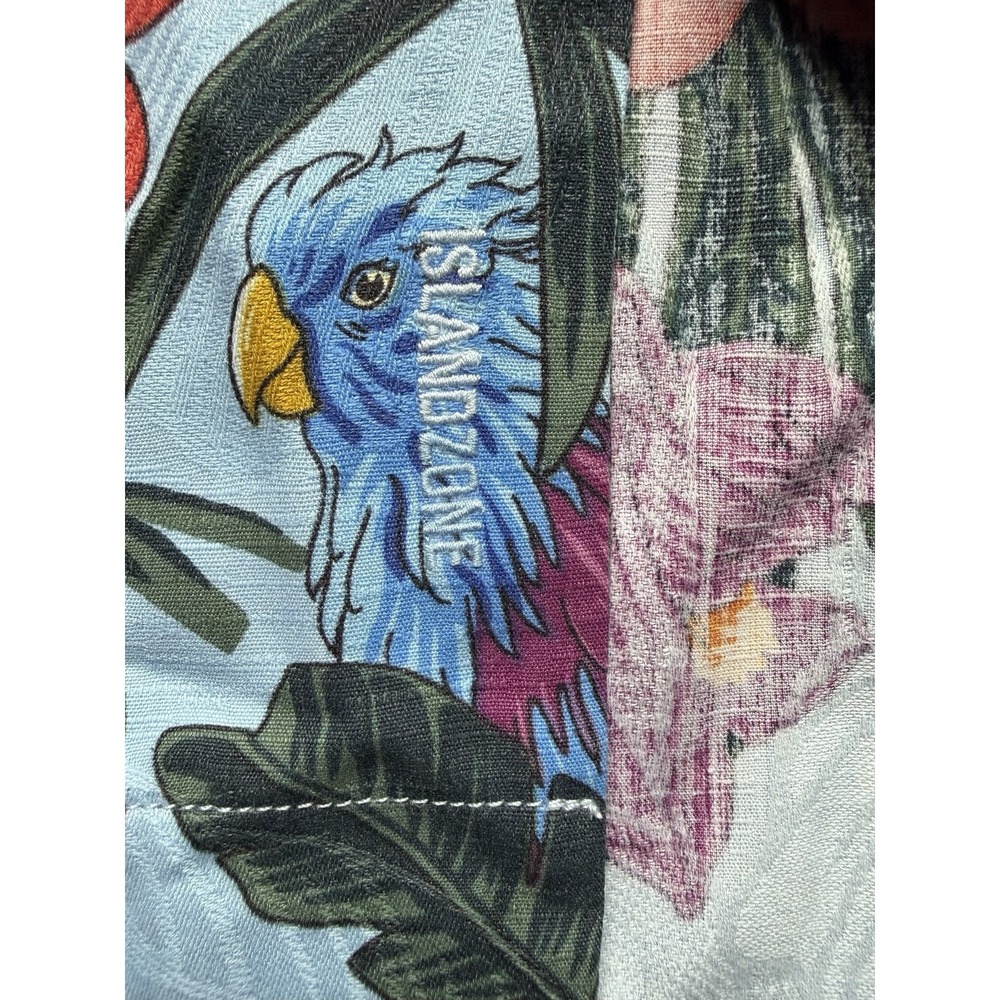 NWT Tommy Bahama Garden of Hope and Courage Shirt Large Aqua Ice Hawaiian Floral - Picture 9 of 9